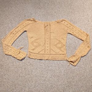 Y2K Crochet Open Knit Sweater Boho Festival Hippie Cottagecore Country